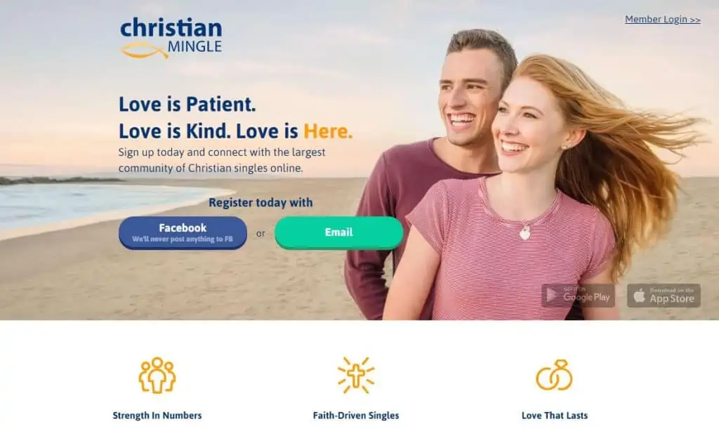 Christian Mingle Sign up Screen