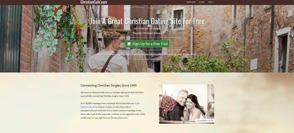 Christian Cafe Homepage Screenshot