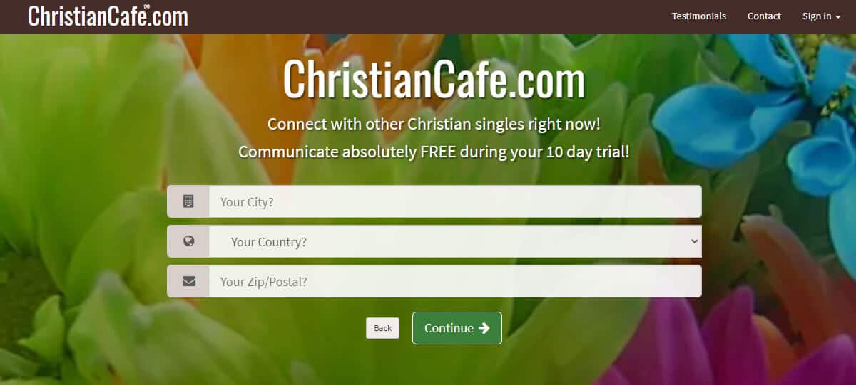 ChristianCafe Sign up Page Screenshot 2