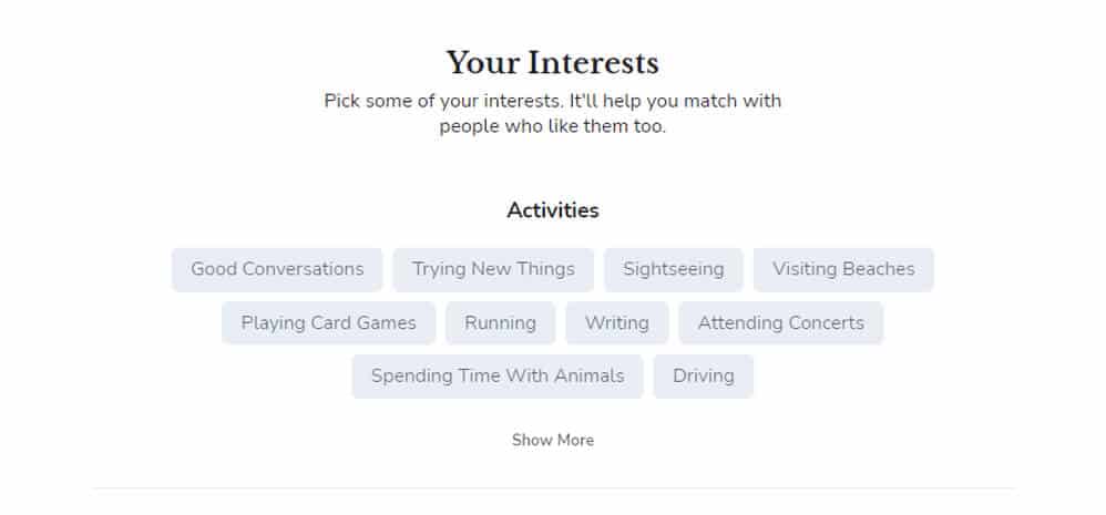 Dating App Questionnarie Screenshot 3