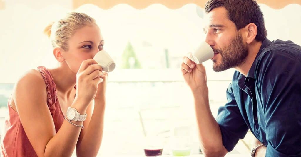 First Date Young Adults Having Coffee - Awkward Silent