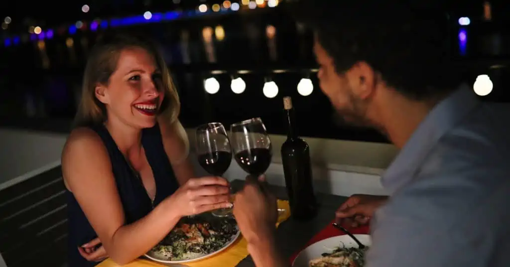 Young Couple Eating Dinner