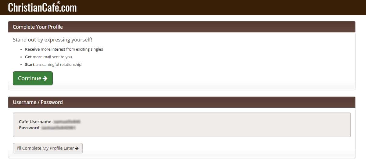 ChristianCafe Sign up Page Screenshot 5