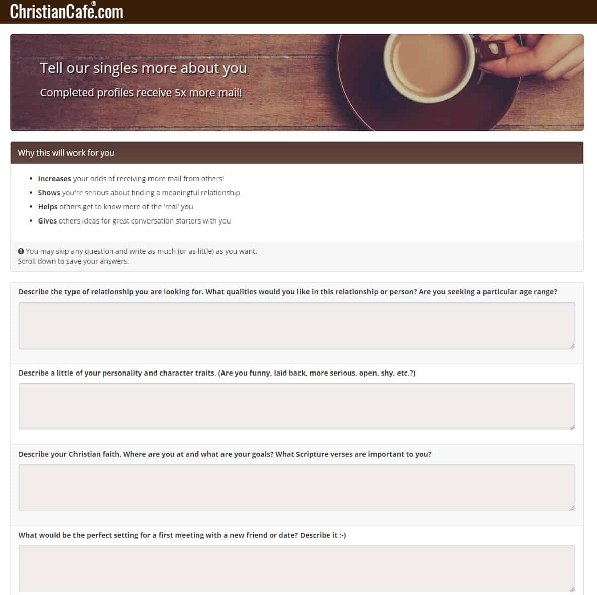 ChristianCafe Sign up Page Screenshot 6