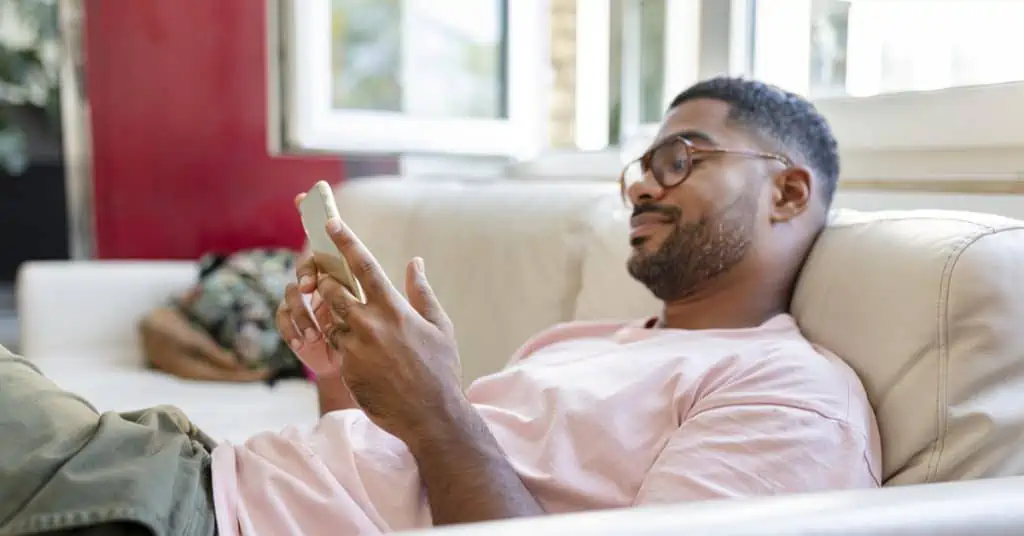 Confident Looking Man While Texting