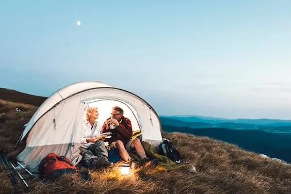 Couple Camping at the Mountain