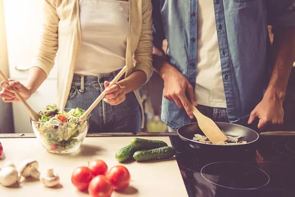 Couple Cooking Together