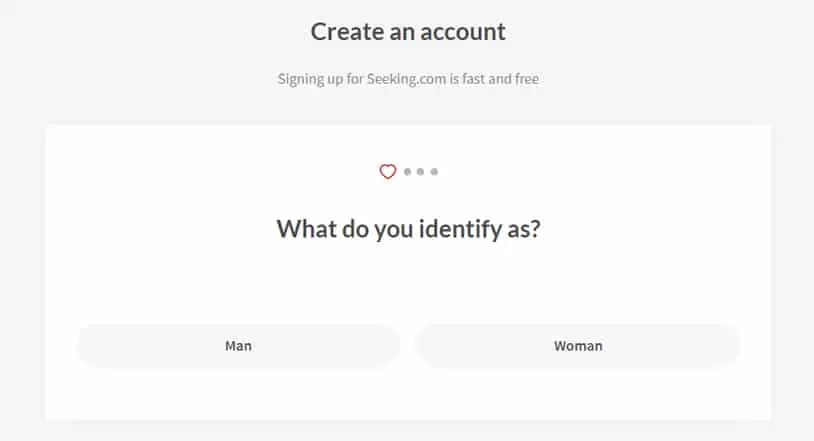 Seeking Sign Up Process Screenshot 1