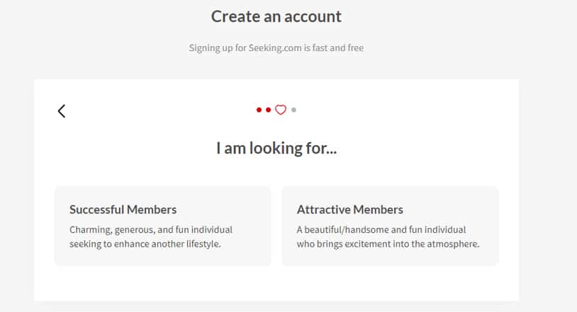 Seeking Sign Up Process Screenshot 3