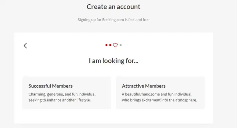 Seeking Sign Up Process Screenshot 3