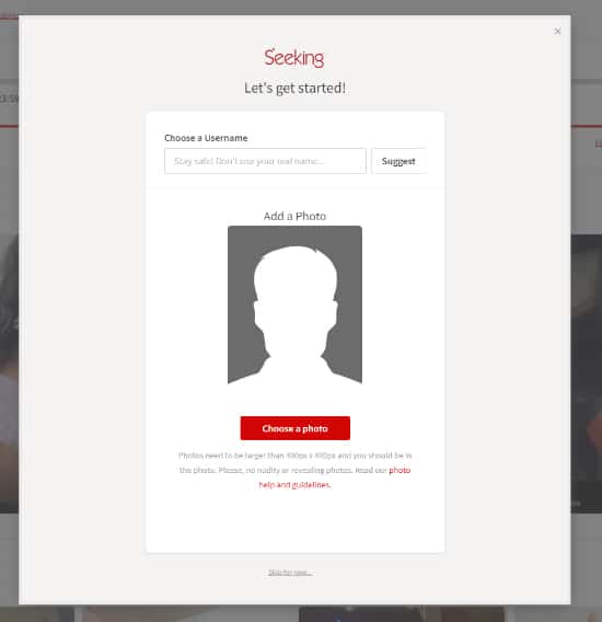Seeking Sign Up Process Screenshot 5