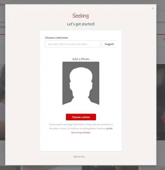 Seeking Sign Up Process Screenshot 5