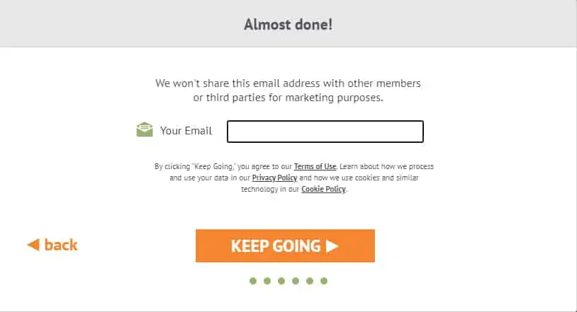 Sign Up Process Screenshot 5