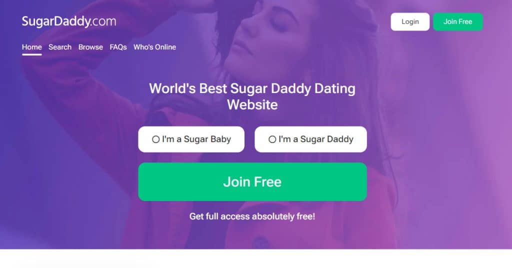 SugarDaddy.com Homepage Screenshot
