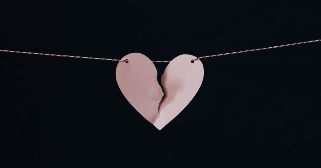Broken Paper Heart Hanging