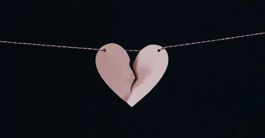 Broken Paper Heart Hanging