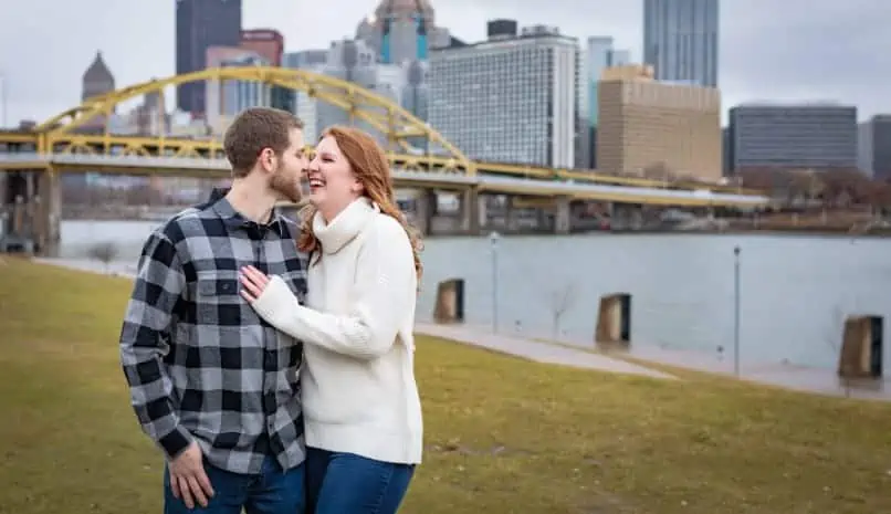 Couple Hugging in Pittsburgh