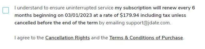 Jdate Auto-Renewal Terms