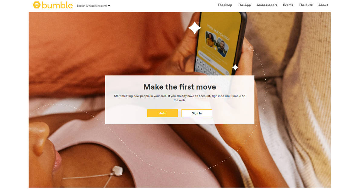 Bumble Homepage Screenshot