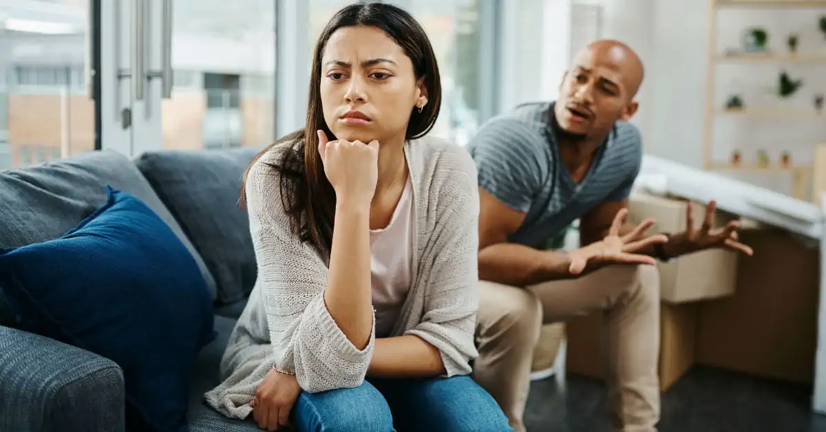 Disappointed Woman - Man Asking a Question