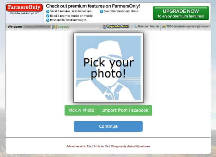 FarmersOnly Sign Up Process Screenshot 1
