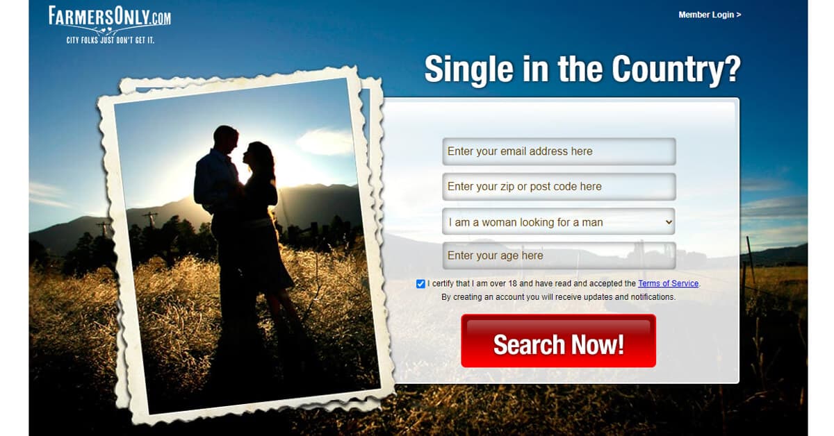 FarmersOnly.com Homepage Screenshot