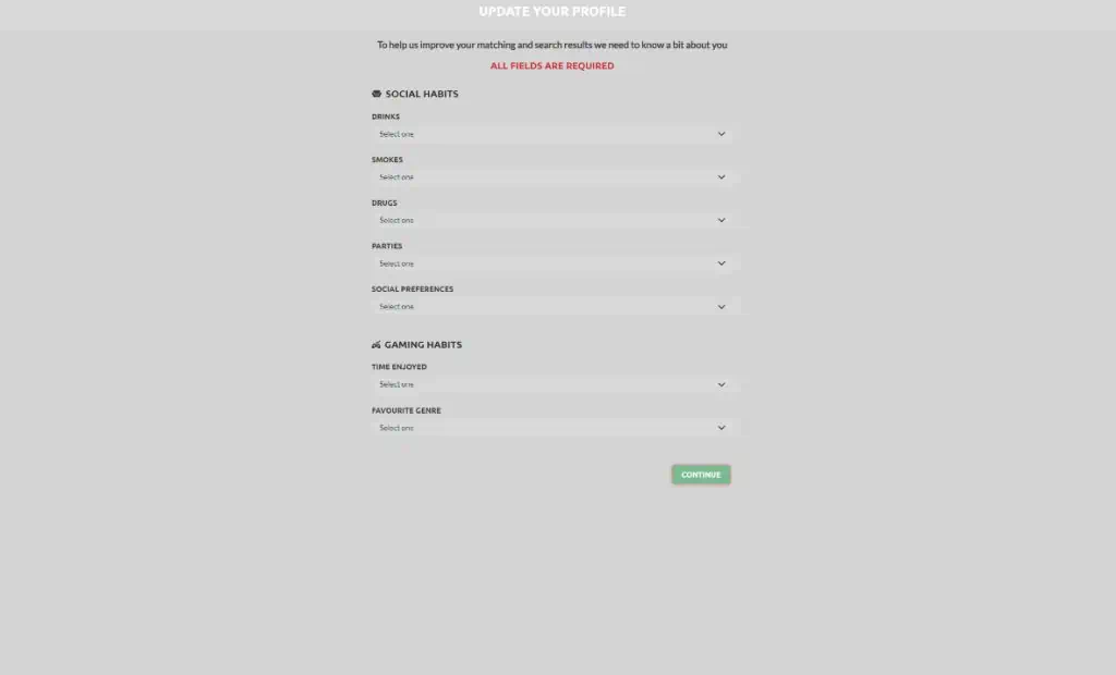 GamerDating Sign Up Process Screenshot 6