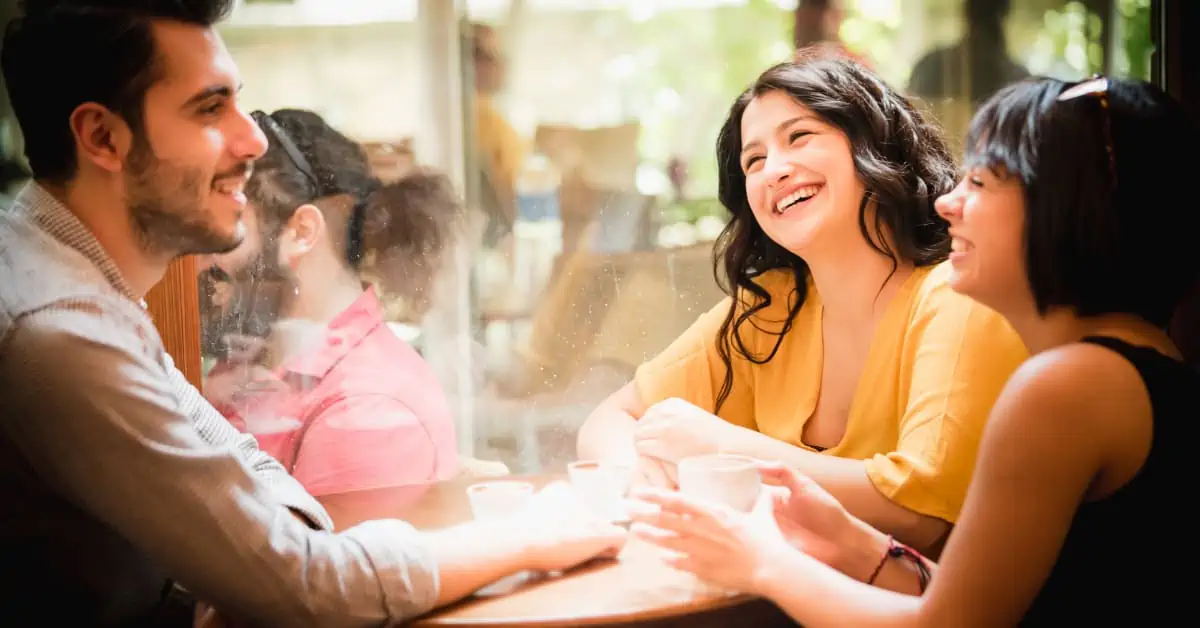 Meeting New People - Man Having Coffe with 2 Women