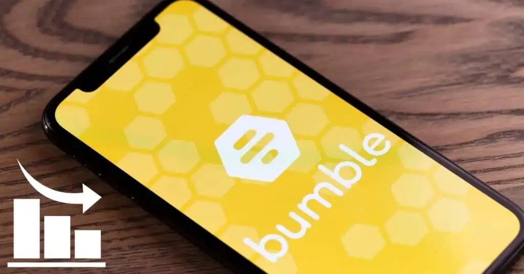 Smartphone - Bumble Dating App - Statistics Down Icon