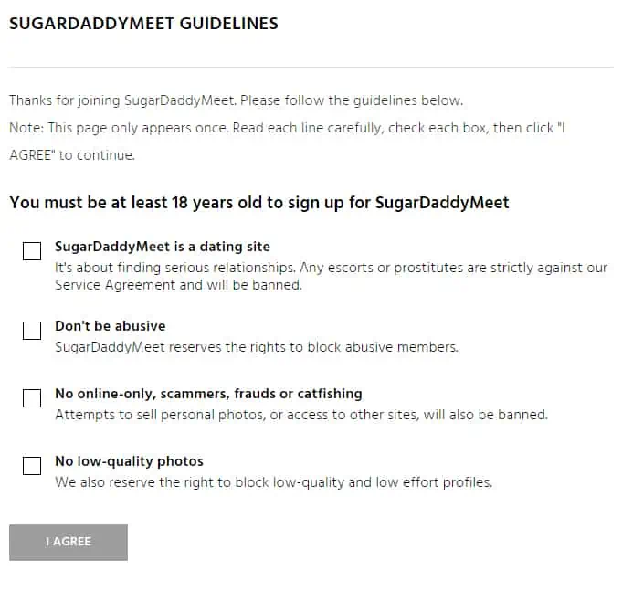 SugarDaddyMeet Sign Up Process Screenshot 1