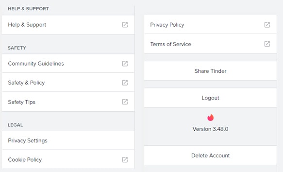 Tinder Main Menu Screenshot 2