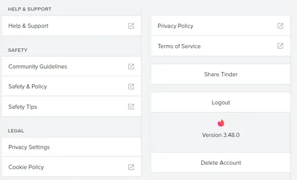 Tinder Main Menu Screenshot 2