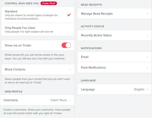 Tinder-Menu-Setting-Screenshot