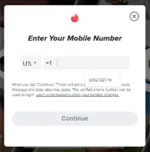 Tinder Sign Up Process Screenshot 1