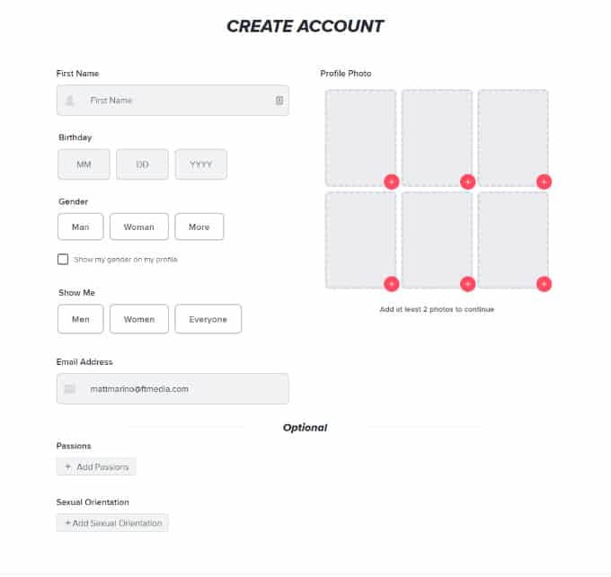 Tinder Sign Up Process Screenshot 4