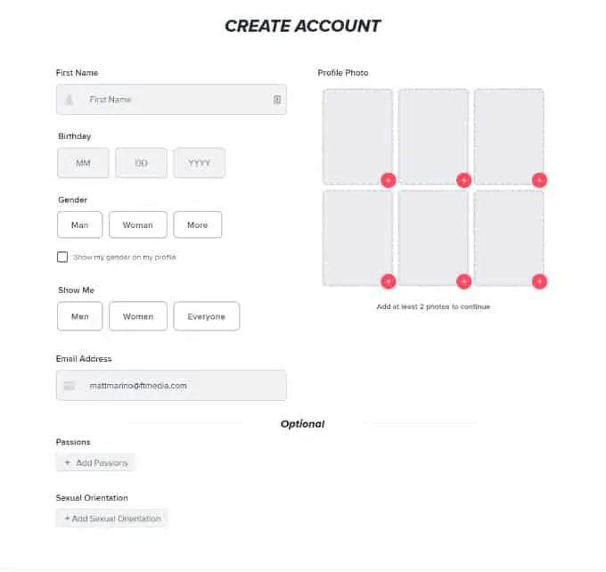 Tinder Sign Up Process Screenshot 4