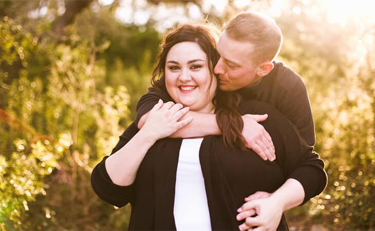 Couple Hugging at Sunsent - BBW