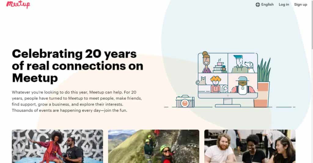 Meetup.com Homepage Screenshot
