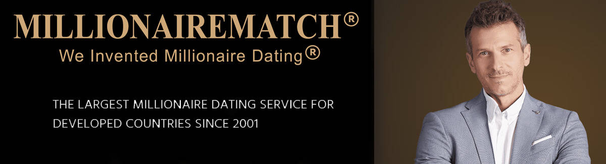 MillionaireMatch Banner - Man Wearing a Gray Suit