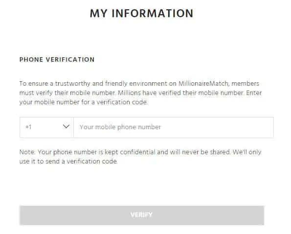 MillionaireMatch Sign Up Process Screenshot 10