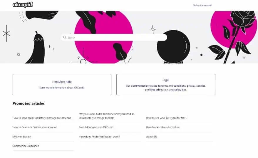 OKCupid Help Center Main Page