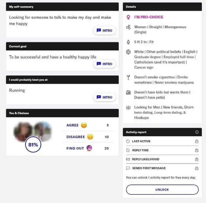 OKCupid Profile Information Screenshot