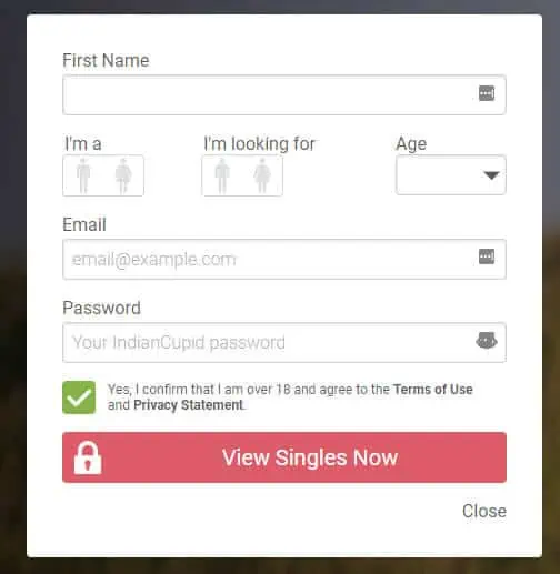 Sign Up Process Screenshot 1