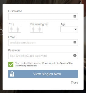 ChristianCupid Sign Up Process Screenshot 1