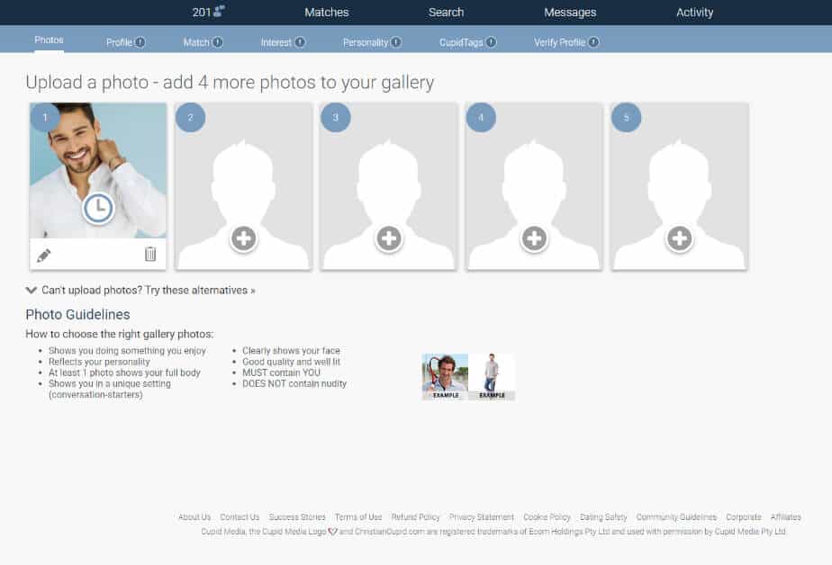 ChristianCupid Sign Up Process Screenshot 3