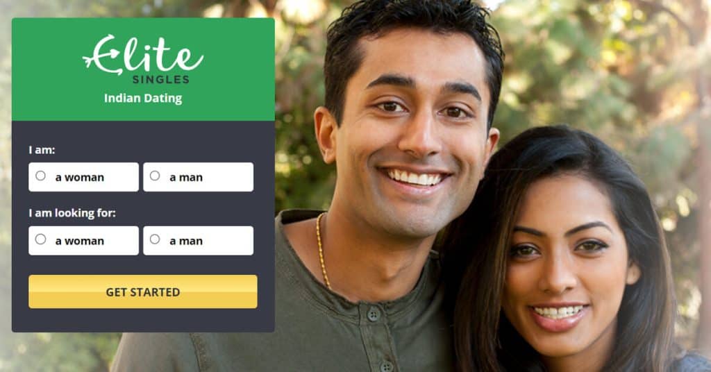 Elite Singles Indian Homepage Screenshot