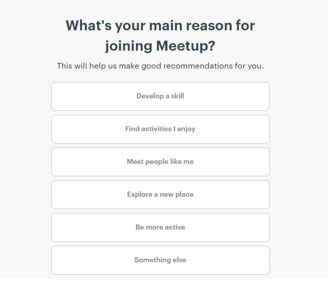 Meetup Sign Up Process Screenshot 4