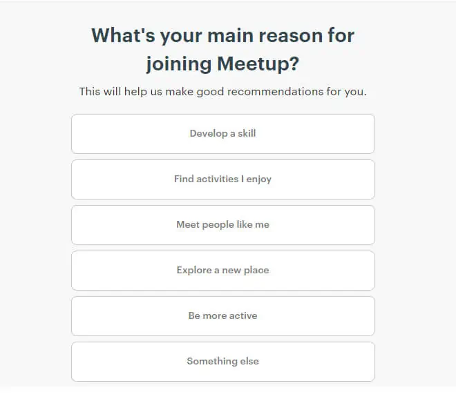 Meetup Sign Up Process Screenshot 4