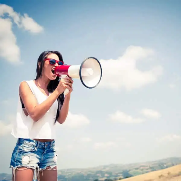 Young Woman with Megaphone