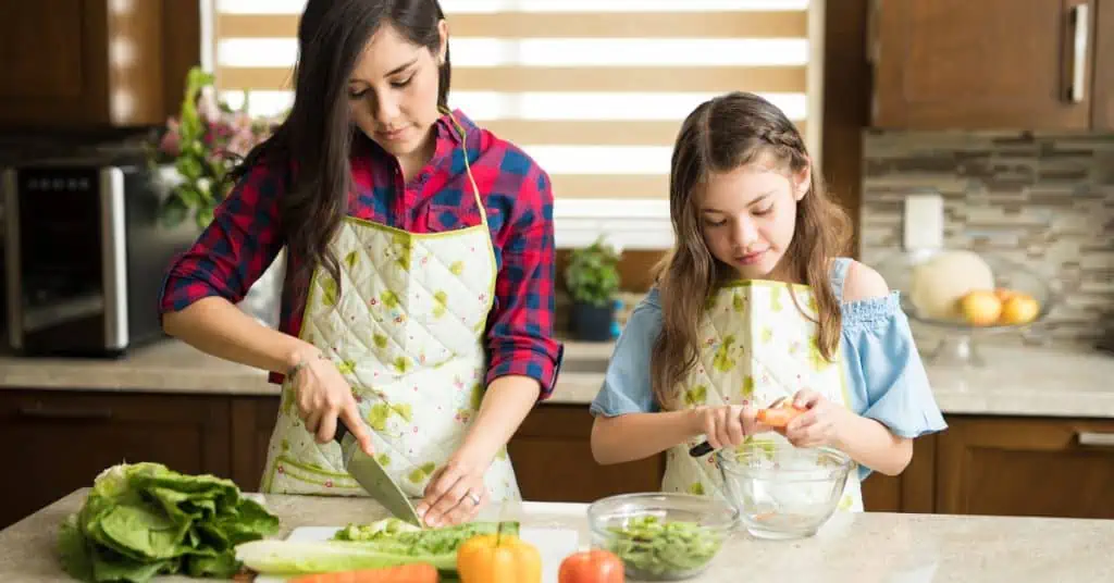 Single Mom Cooking with Daughter
